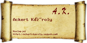 Ackert Károly névjegykártya