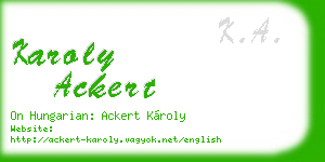 karoly ackert business card